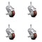 Service Caster 3.5 Inch Maroon Polyurethane Swivel 10mm Threaded Stem Caster Set with Brake SCC-TS20S3514-PPUB-MRN-TLB-M1015-4 - alternate 1